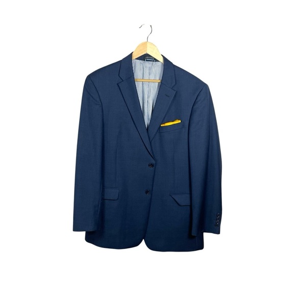 Tommy Hilfiger Men’s 100% Worsted Wool Suit Jacket in Navy Size 42 - Picture 1 of 11